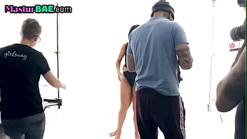 Emotional lesbians kissing during erotic their photoshoot