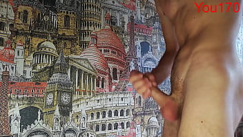 The best video of a guy where he stands and jerks off his cock while enjoying the process You170