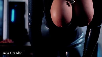 latex rubber catsuit tease fetish video (Arya Grander)