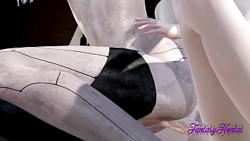 Nier Automata Hentai - A2 Hard sex and receives multicum - Japanese asian manga anime game porn