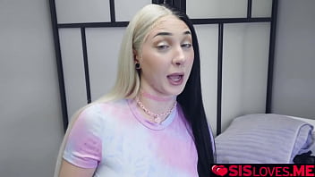 Stepsister letting her stepbrother touch her big bouncy breasts