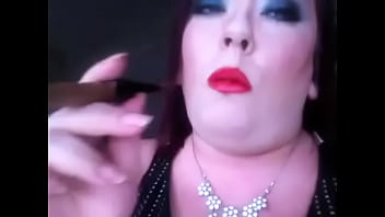 BBW Smoking Slut Uses A Holder To Smoke Cigar