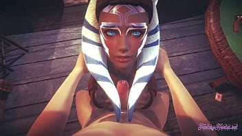 Starwars Hentai POV Ahsoka 3D 4D - blowjob and fucked cowgirl stily with creampie