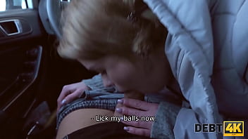 DEBT4k. Young debtor with cute face thinks sex is better than penalty
