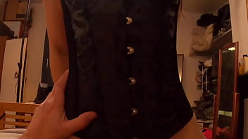 Sexy Girl In Basque Teases Older Guy With 9 INCH COCK, Gets Fucked Hard &amp_ Has Anal Plug Inserted