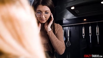 Wet teen Maya Woulfe used by a perverted lesbian Aiden Ashley after kissing