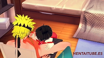 Naruto Hentai 3D - Sarada Handjob &amp_ Blowjob to Naruto and cum in her mouth - Hentai Hard Sex