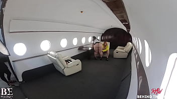 Behind the Scenes - Luna Lark hosts Kendra Lee Ryan in the Mile High Club with Strap-On for Inflight Entertainment