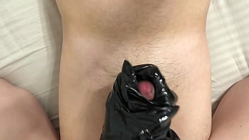 Sexy Queen Makes Handjob in Latex Gloves