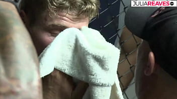 Beautiful ebony fucking after winning the cage fight