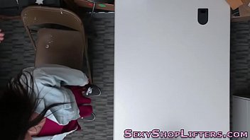 Busty teenage delinquent jerks off