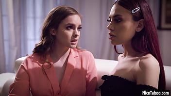 Lesbians Sabina Rouge and Mary Moody licking wet sweet pussies after passion kissing