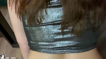 Fucked in Mouth and Pussy Doggystyle - Licked Cum from Mirror