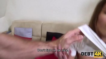 DEBT4k. Debt agent comes to Eveline Dellai house and nails her