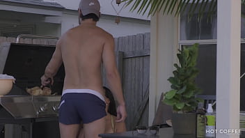 Super sexy Puerto Rican couple have passionate sex outside in the heat of Texas