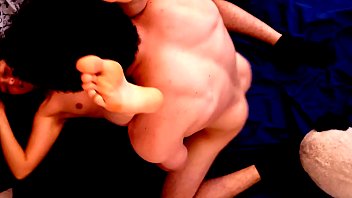 Funny young couple making love at home