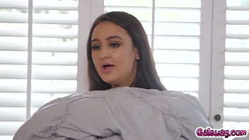 Teen Eliza Ibarra invites her lesbian girlfriend Gia Derza when she is babysitting. The two girls end up in bed when suddenly Kendra James come home!