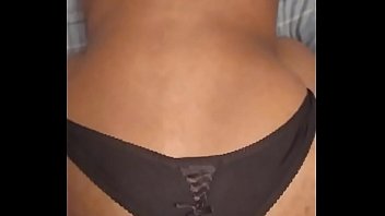 Ebony Tinder Girl Stretched Out Again With Panties To The Side - Cumshot!