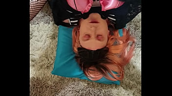 Auto cum self facial tranny