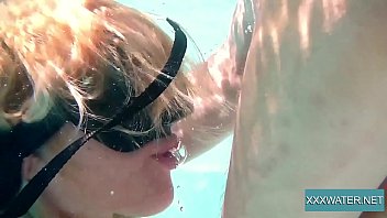 Sloppy underwater blowjob