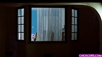 Teen dauther Alina Lopez noticed a lesbian stranger outside her room and let her came in and ended up with a hot pussy licking session with her.