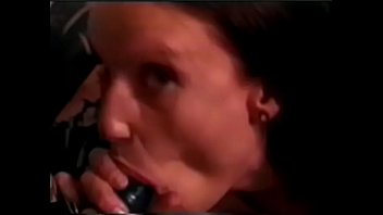 Pretty floozie Candy Apples seeks comfort from experienced rug muncher riding her big strap-on when she has a hard time with her boyfriend