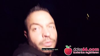 Outgoing Kessie Shy ▲ FUCKED OUTDOORS ▲ behind German ad board! Dates66.com