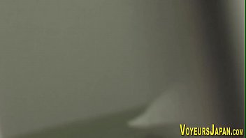 Solo japanese babe gets watched by voyeur