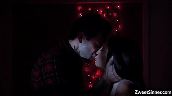 Tiny latina teen flirts with her horny and got penetrated by his huge hard cock and she loves it.