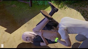 Big Tits Long legs being played in the Park in Hentai