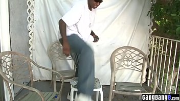 Sexy slut fucked hard in an asshole by a black guys