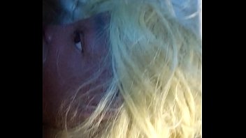 Intruder enter inside a famous blond journalist room and facefucked her filming himself from his phone point of view