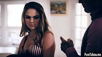 Busty stepdaughter used by a stepdad and rode his thing