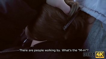 Debt4k. Nice lassie Calibri Angel glaldy sucks cock and spreads legs for debt collector