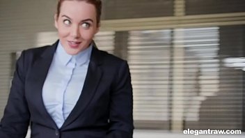 Business Woman Gets Two Monster Cocks at Once