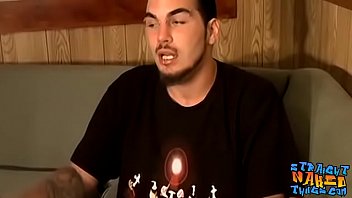 Straight thug Spade is talking to his buddy and masturbating