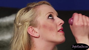 Hot blonde british babe wanks and sucks dick