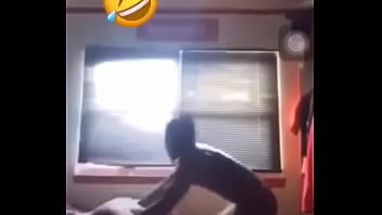 African guy bangs on his girl roughly,After eating pizza