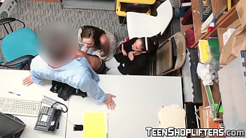 Two delinquent teens fucked roughly and facialized by guard