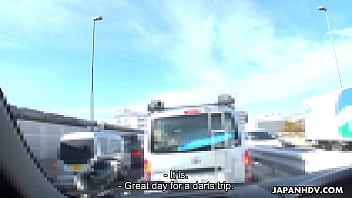 Japanese woman, Maki Hojo sucks dick in a car, uncensored