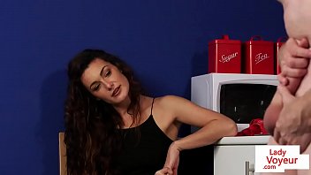 CFNM housewife instructs guy to jerkoff