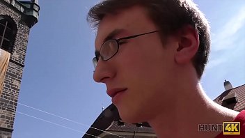 HUNT4K. Young chick rides guy'_s dick next to her submissive cuckold