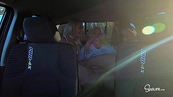 Back Seat Threesome with Kissa Sins and Alexis Monroe