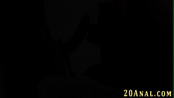 Babe gobbles for anal