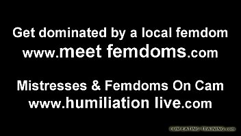 I am a formidable mistress who makes her slaves eat cum CEI