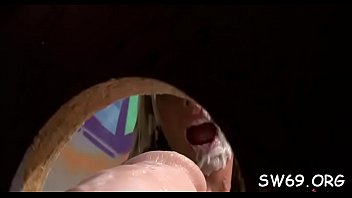 Babe gets ga slimed at gloryhole after playing with toys