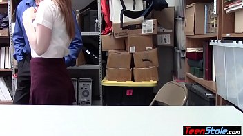 Redhead teen thief with big nipples fucks for freedom