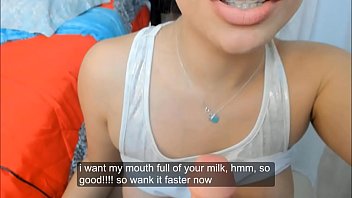 ASMR JOI Jerk off cumming in mouth panties fake cum punheta controlada