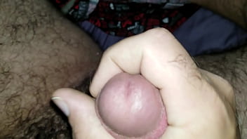 close up guy masterbating maskerbating solo quickie cum shot
