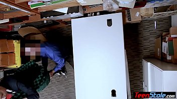 Emo teen thief with piercings fucked by a mall cop